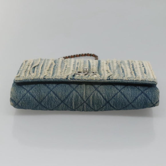 CHANEL Matelasse Chain Shoulder Bag Denim Blue CC Auth 118265