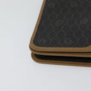 Christian Dior Honeycomb Canvas Chain Bag PVC Leather Black Gold Auth 118277-9