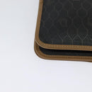 Christian Dior Honeycomb Canvas Chain Bag PVC Leather Black Gold Auth 118277-15