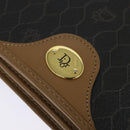 Christian Dior Honeycomb Canvas Chain Bag PVC Leather Black Gold Auth 118277-17