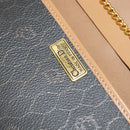 Christian Dior Honeycomb Canvas Chain Bag PVC Leather Black Gold Auth 118277-18