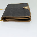 Christian Dior Honeycomb Canvas Chain Bag PVC Leather Black Gold Auth 118277-3