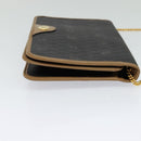 Christian Dior Honeycomb Canvas Chain Bag PVC Leather Black Gold Auth 118277-4