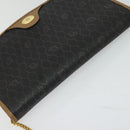 Christian Dior Honeycomb Canvas Chain Bag PVC Leather Black Gold Auth 118277-6