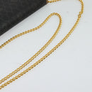 Christian Dior Honeycomb Canvas Chain Bag PVC Leather Black Gold Auth 118277-7