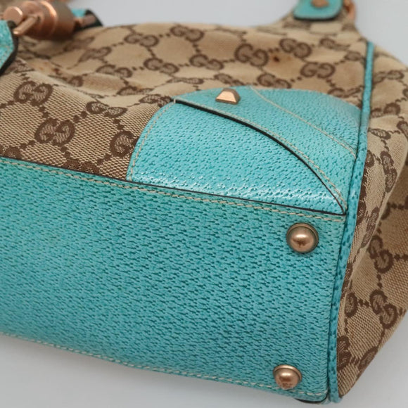 GUCCI GG Canvas Jackie Shoulder Bag Beige 124407 Auth 118283