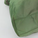 PRADA Shoulder Bag Nylon Green Gold Auth 118291-14