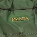 PRADA Shoulder Bag Nylon Green Gold Auth 118291-10