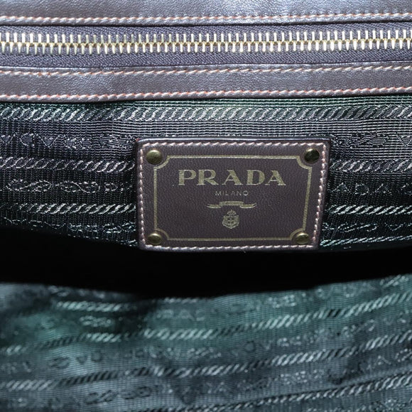 PRADA Shoulder Bag Nylon Green Gold Auth 118291