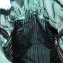 PRADA Shoulder Bag Nylon Green Gold Auth 118291-19