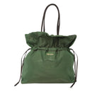 PRADA Shoulder Bag Nylon Green Gold Auth 118291-13
