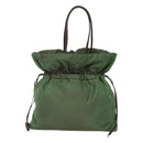 PRADA Shoulder Bag Nylon Green Gold Auth 118291-2