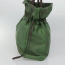 PRADA Shoulder Bag Nylon Green Gold Auth 118291-4