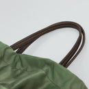 PRADA Shoulder Bag Nylon Green Gold Auth 118291-8