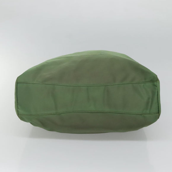 PRADA Shoulder Bag Nylon Green Gold Auth 118291