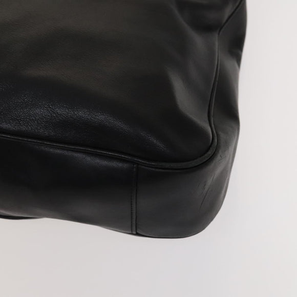 GUCCI Bamboo Hand Bag Leather Black Gold 001 2058 1577 0 Auth 118294