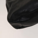 GUCCI Bamboo Hand Bag Leather Black Gold 001 2058 1577 0 Auth 118294-14