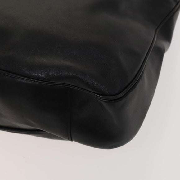 GUCCI Bamboo Hand Bag Leather Black Gold 001 2058 1577 0 Auth 118294