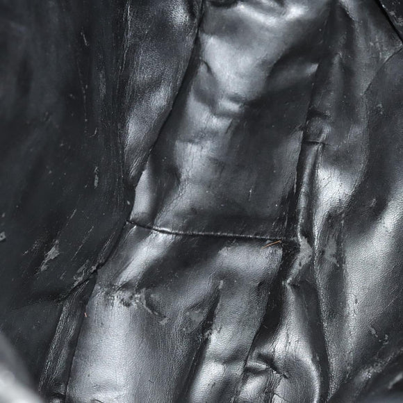 GUCCI Bamboo Hand Bag Leather Black Gold 001 2058 1577 0 Auth 118294