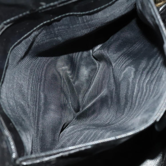 GUCCI Bamboo Hand Bag Leather Black Gold 001 2058 1577 0 Auth 118294