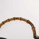 GUCCI Bamboo Hand Bag Leather Black Gold 001 2058 1577 0 Auth 118294-8