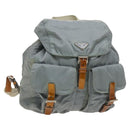 PRADA Backpack Nylon Light Blue Silver Auth 118295-1