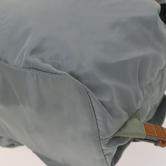 PRADA Backpack Nylon Light Blue Silver Auth 118295