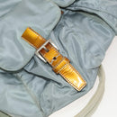 PRADA Backpack Nylon Light Blue Silver Auth 118295-26