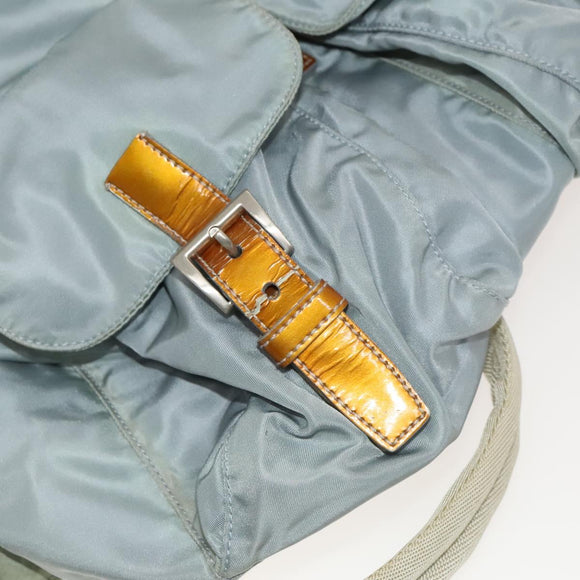 PRADA Backpack Nylon Light Blue Silver Auth 118295