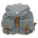 PRADA Backpack Nylon Light Blue Silver Auth 118295-13