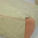 PRADA Shoulder Bag Nylon Beige Silver Auth 118296-9