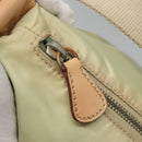 PRADA Shoulder Bag Nylon Beige Silver Auth 118296-18