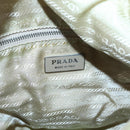 PRADA Shoulder Bag Nylon Beige Silver Auth 118296-19