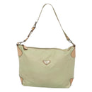 PRADA Shoulder Bag Nylon Beige Silver Auth 118296-13