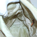 PRADA Shoulder Bag Nylon Beige Silver Auth 118296-21