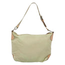 PRADA Shoulder Bag Nylon Beige Silver Auth 118296-2