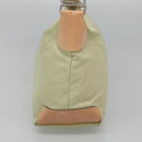 PRADA Shoulder Bag Nylon Beige Silver Auth 118296-4