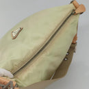 PRADA Shoulder Bag Nylon Beige Silver Auth 118296-6