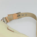 PRADA Shoulder Bag Nylon Beige Silver Auth 118296-8