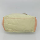 PRADA Shoulder Bag Nylon Beige Silver Auth 118296-5
