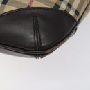 BURBERRY Nova Check Shoulder Bag PVC Beige Gold Auth 118306-9