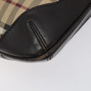 BURBERRY Nova Check Shoulder Bag PVC Beige Gold Auth 118306-14