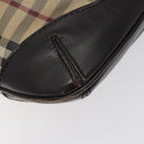 BURBERRY Nova Check Shoulder Bag PVC Beige Gold Auth 118306-16