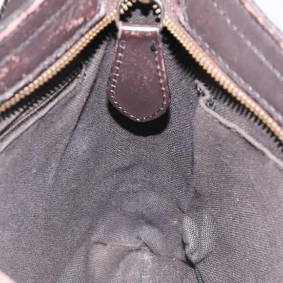 BURBERRY Nova Check Shoulder Bag PVC Beige Gold Auth 118306