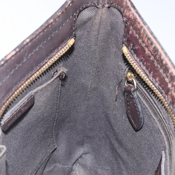 BURBERRY Nova Check Shoulder Bag PVC Beige Gold Auth 118306