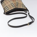 BURBERRY Nova Check Shoulder Bag PVC Beige Gold Auth 118306-7