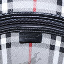 Burberrys Nova Check Boston Bag PVC Gray Gold Auth 118312-22