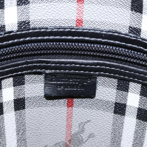 Burberrys Nova Check Boston Bag PVC Gray Gold Auth 118312