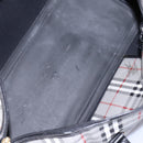 Burberrys Nova Check Boston Bag PVC Gray Gold Auth 118312-12