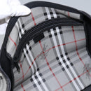 Burberrys Nova Check Boston Bag PVC Gray Gold Auth 118312-25